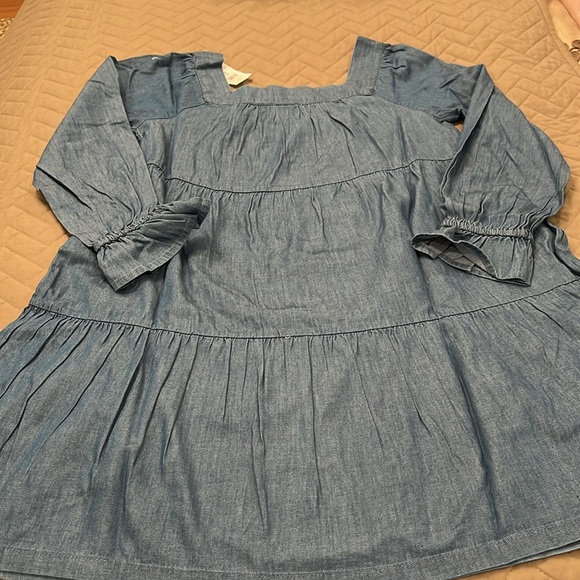 GAP Kids Tiered Chambray Square neck Dress / NWT / S or M - Picture 14 of 16